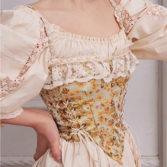 NWT Lacemade Van Gogh Sunflower Corset in XL - Picture 2 of 11